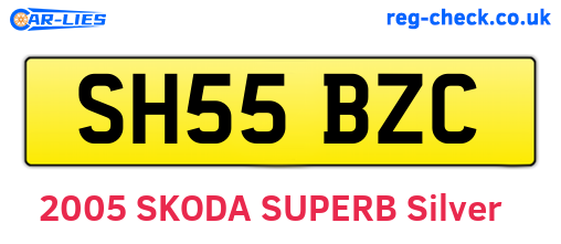 SH55BZC are the vehicle registration plates.