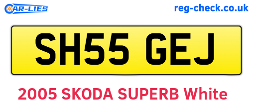 SH55GEJ are the vehicle registration plates.