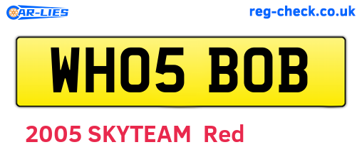 WH05BOB are the vehicle registration plates.