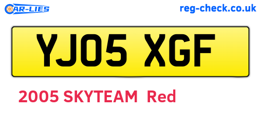 YJ05XGF are the vehicle registration plates.