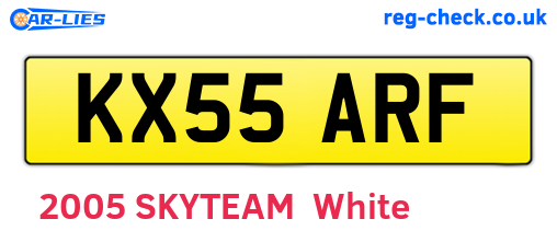 KX55ARF are the vehicle registration plates.