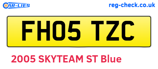 FH05TZC are the vehicle registration plates.