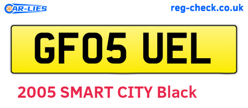 GF05UEL are the vehicle registration plates.