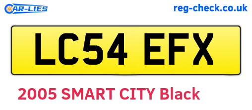 LC54EFX are the vehicle registration plates.