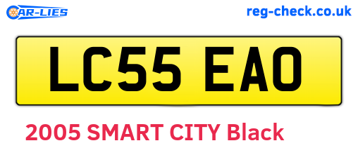 LC55EAO are the vehicle registration plates.