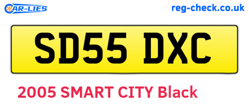 SD55DXC are the vehicle registration plates.