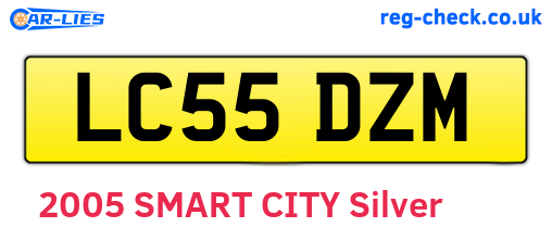 LC55DZM are the vehicle registration plates.