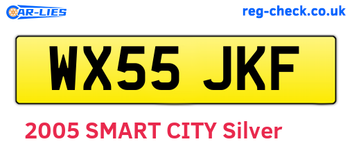 WX55JKF are the vehicle registration plates.