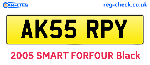 AK55RPY are the vehicle registration plates.