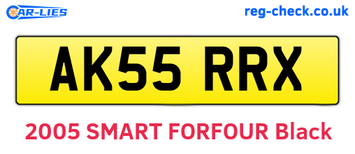 AK55RRX are the vehicle registration plates.