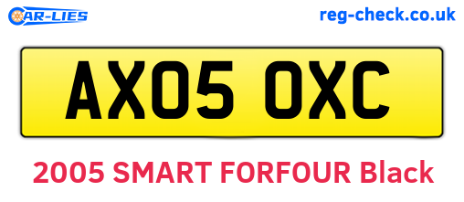 AX05OXC are the vehicle registration plates.