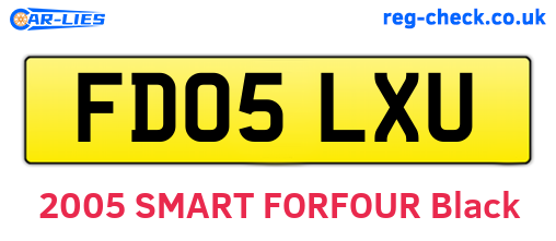 FD05LXU are the vehicle registration plates.
