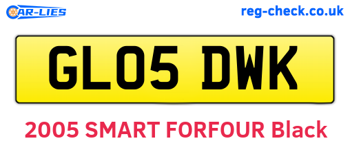 GL05DWK are the vehicle registration plates.