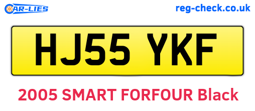 HJ55YKF are the vehicle registration plates.