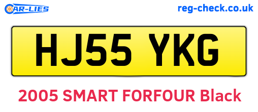 HJ55YKG are the vehicle registration plates.