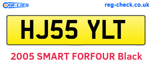 HJ55YLT are the vehicle registration plates.