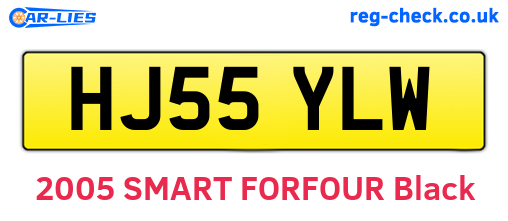 HJ55YLW are the vehicle registration plates.