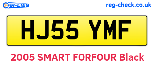 HJ55YMF are the vehicle registration plates.