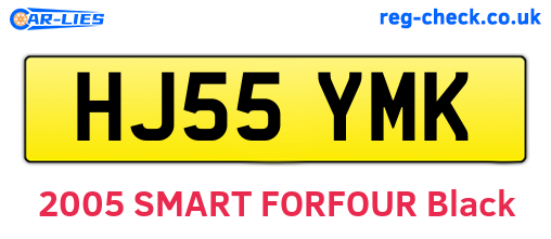 HJ55YMK are the vehicle registration plates.