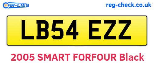 LB54EZZ are the vehicle registration plates.