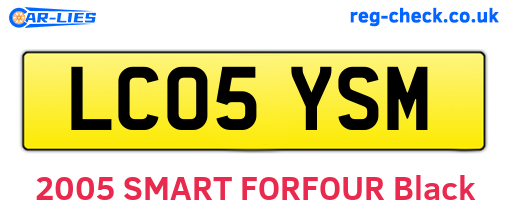 LC05YSM are the vehicle registration plates.
