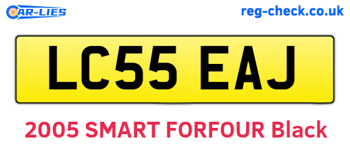 LC55EAJ are the vehicle registration plates.