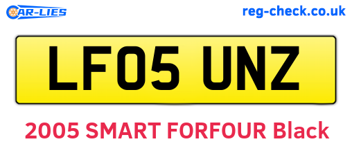 LF05UNZ are the vehicle registration plates.