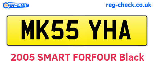 MK55YHA are the vehicle registration plates.