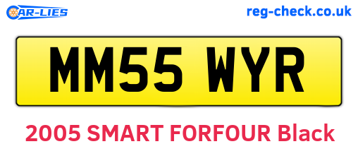 MM55WYR are the vehicle registration plates.