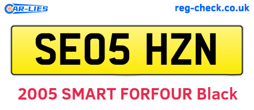 SE05HZN are the vehicle registration plates.