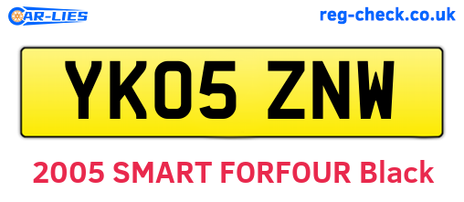 YK05ZNW are the vehicle registration plates.