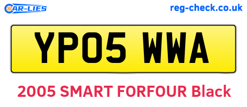 YP05WWA are the vehicle registration plates.