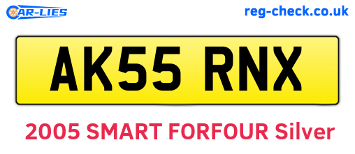 AK55RNX are the vehicle registration plates.