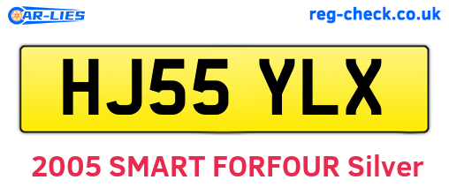 HJ55YLX are the vehicle registration plates.