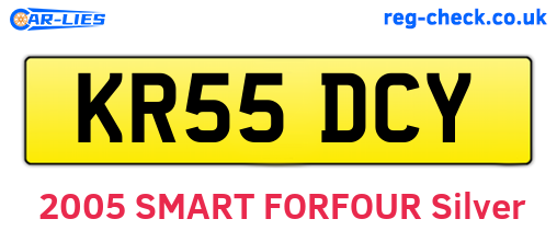 KR55DCY are the vehicle registration plates.