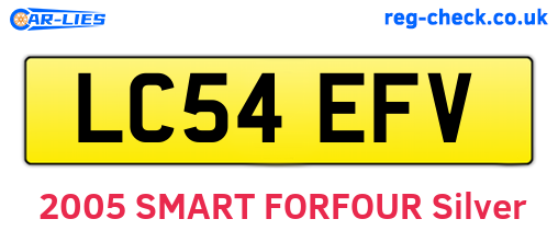 LC54EFV are the vehicle registration plates.