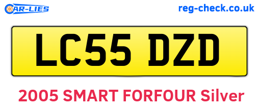 LC55DZD are the vehicle registration plates.