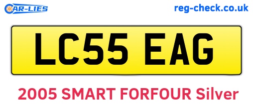 LC55EAG are the vehicle registration plates.