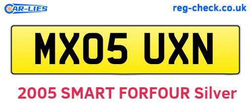 MX05UXN are the vehicle registration plates.