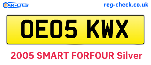 OE05KWX are the vehicle registration plates.