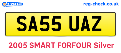 SA55UAZ are the vehicle registration plates.