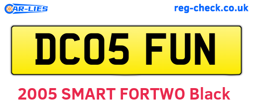DC05FUN are the vehicle registration plates.