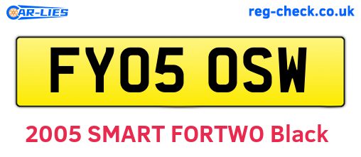 FY05OSW are the vehicle registration plates.