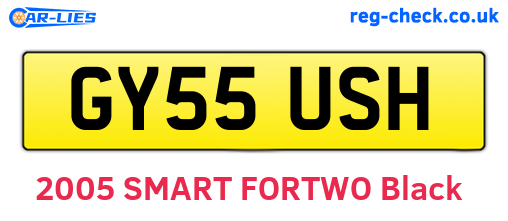 GY55USH are the vehicle registration plates.