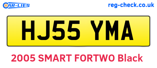 HJ55YMA are the vehicle registration plates.