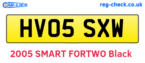 HV05SXW are the vehicle registration plates.