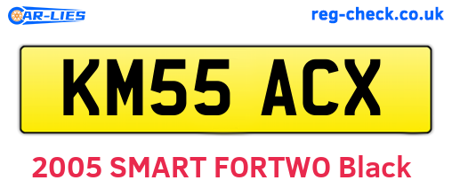 KM55ACX are the vehicle registration plates.