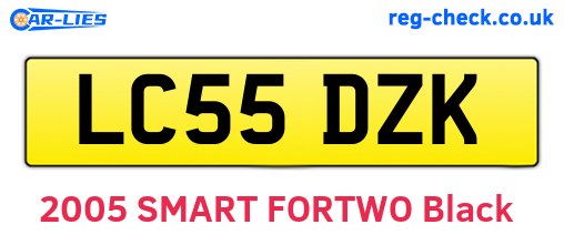 LC55DZK are the vehicle registration plates.