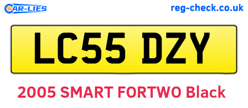 LC55DZY are the vehicle registration plates.