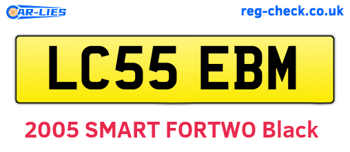 LC55EBM are the vehicle registration plates.